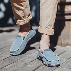 Men's Denim Casual Slip On Loafers Flat Shoes