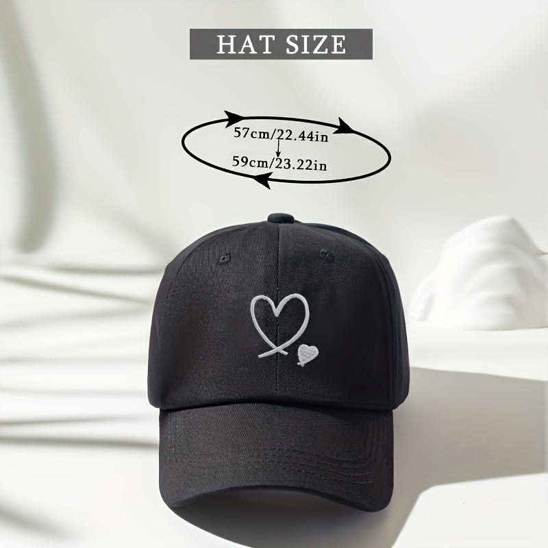 Unisex Sunshade Breathable Adjustable Baseball Cap Love Embroidery