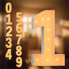 Luminous Marquee Numbers 0-9 Birthday and Anniversary Decoration