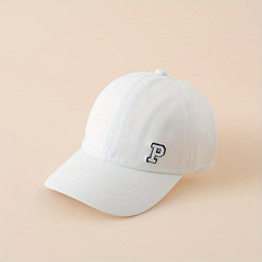 Kids P Embroidery Ponytail Cap for Girls