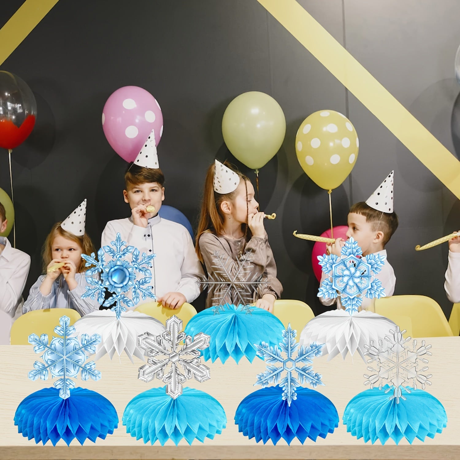 Snowflake Birthday Tabletop Decoration Honeycomb Set