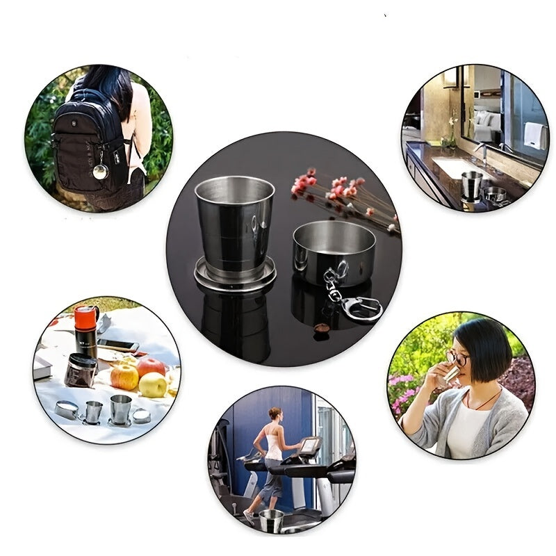 Stainless Steel Folding Cup Portable Mini Wine Cup For Outdoor Camping