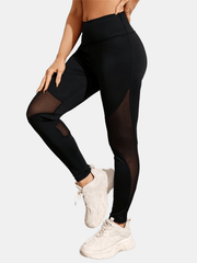 Breathable High Stretch Yoga Pants with Mesh for Women