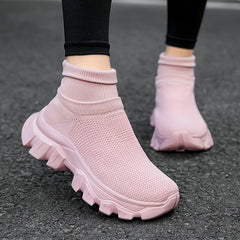 Women's Non-Slip High Top Sock Sneakers Thick Bottom Sports Shoes