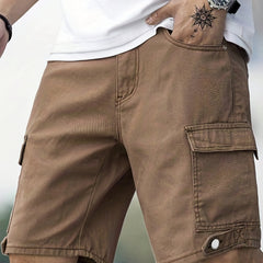 Classic Cargo Cotton Denim Men's Shorts for Summer