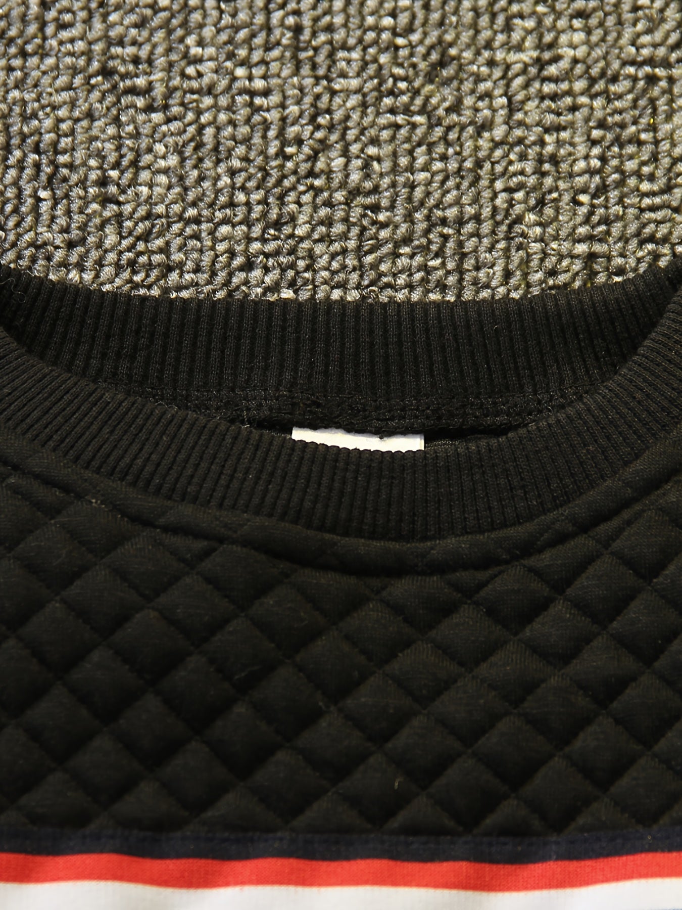 Boys Striped Textured Pullover Sweatshirt Crew Neck Tops