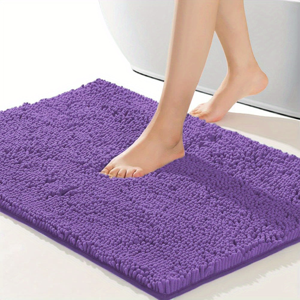 Purple Solid Non-slip Bathroom Floor Mat