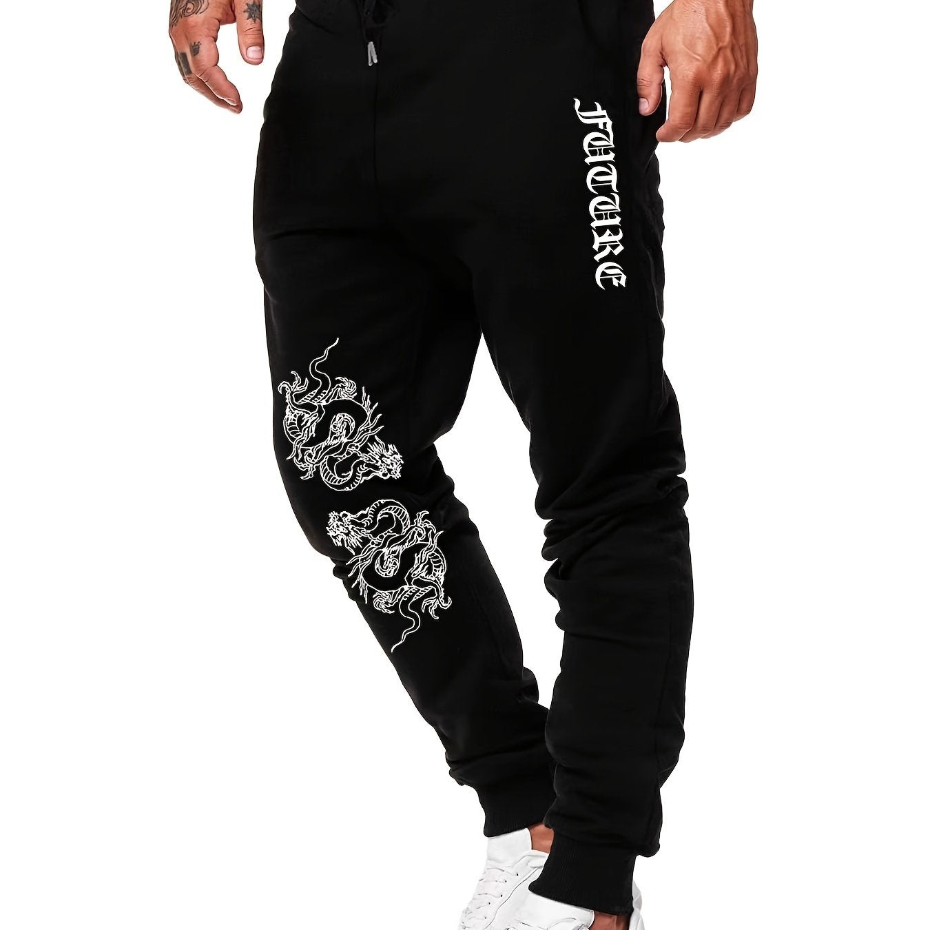 Dragon Print Men's Casual Jogger Sweatpants