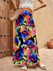 Tribal Print High Waist Maxi Skirt