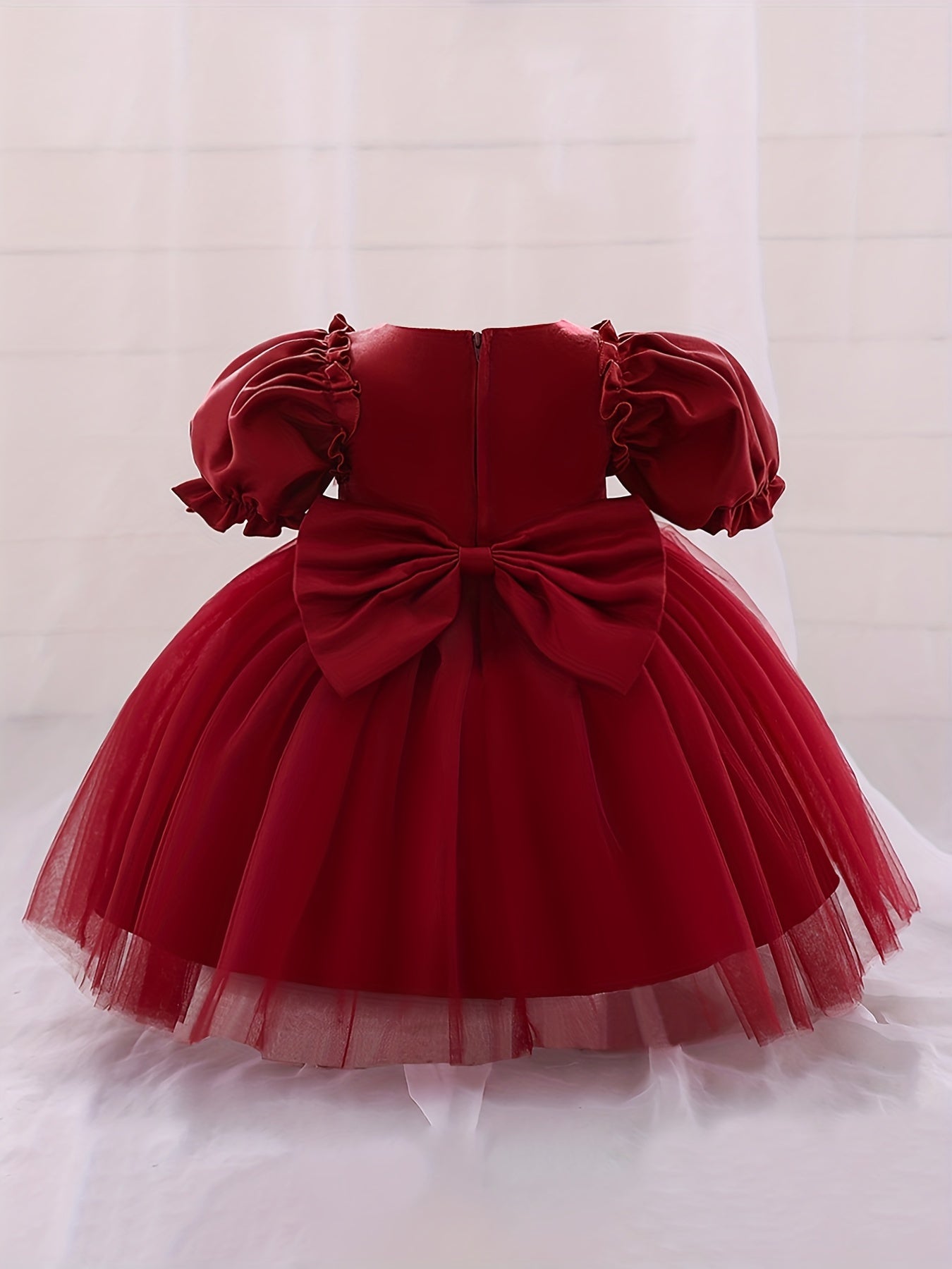 Toddler Princess Dress with Bow for 1st Birthday Party