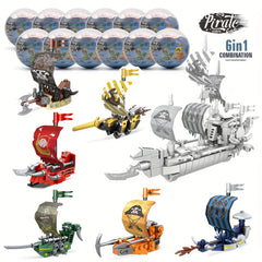 12pcs Pirate Army Building Block Gashapon Toy Children's Gift