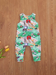 Baby Boys Cartoon Sleeveless Romper Jumpsuit