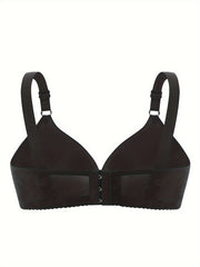 Floral Appliques Lace Push Up Stretch Bra