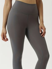Solid Tight 7pt Yoga Pants With Pockets Sports Fitness Running Leggings