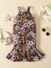 Girls Floral Print Loose Fit Jumpsuit for Kids