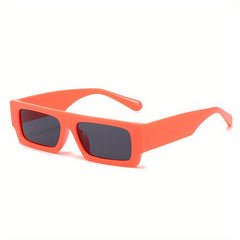 Y2K Rectangle Sunglasses Hip-hop Candy Flat Top UV400