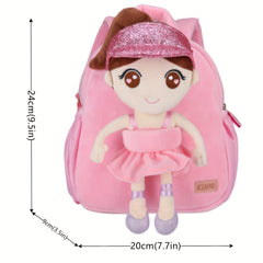 Toddler Plush Doll Shoulder Backpack for Kids 1-5 Years