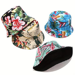 Flower Print Reversible Bucket Hat for Women