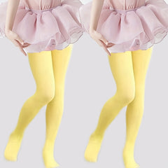 2Pcs Girl's Pink Ballet Pantyhose For Kids Stretchy Tights