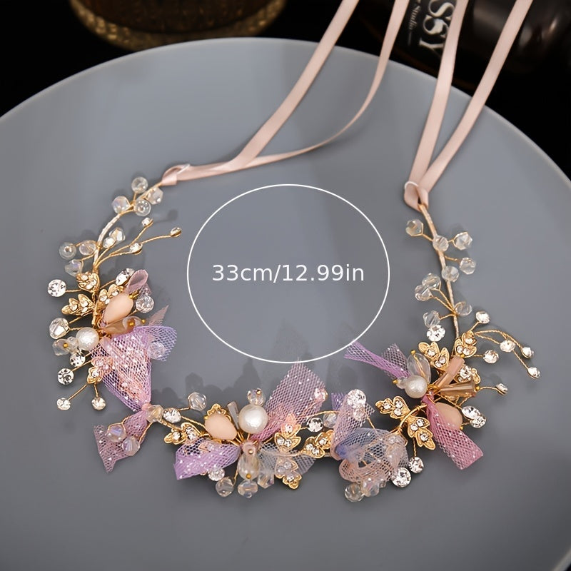 Colorful Crystal Braided Headbands for Bride