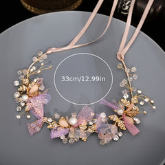 Colorful Crystal Braided Headbands for Bride