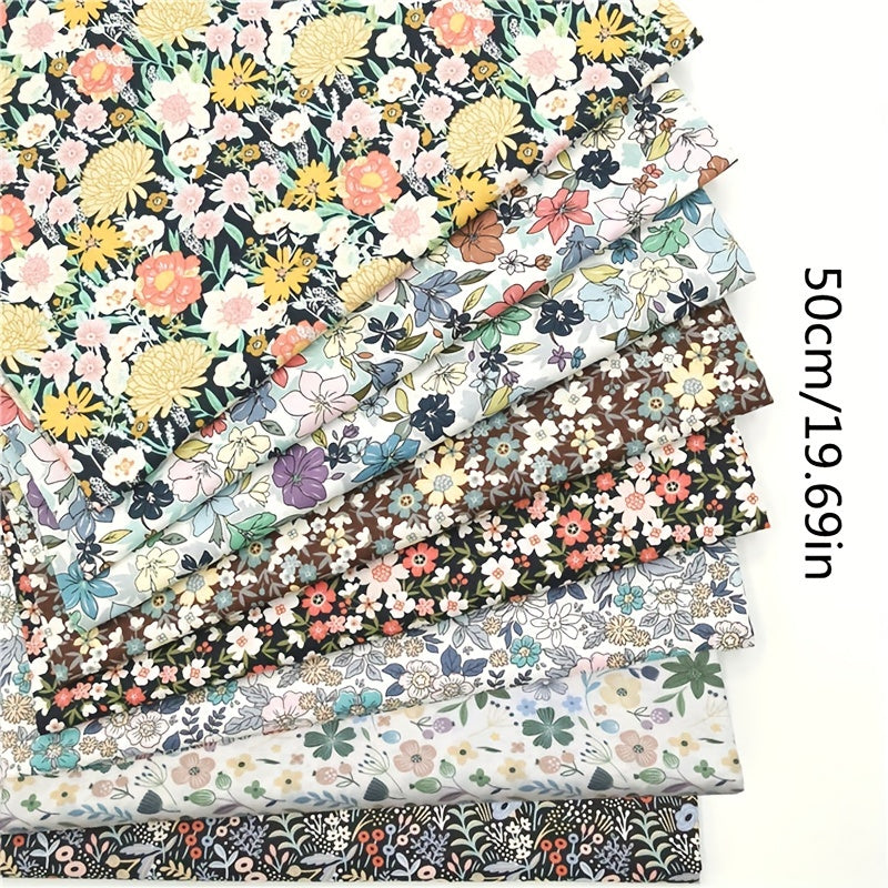 Pure Cotton Twill Fabric Small Floral Chrysanthemum Flare Flower