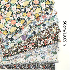 Pure Cotton Twill Fabric Small Floral Chrysanthemum Flare Flower
