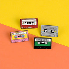 Girl's Cartoon Cassette Badge Denim Bag Accessory