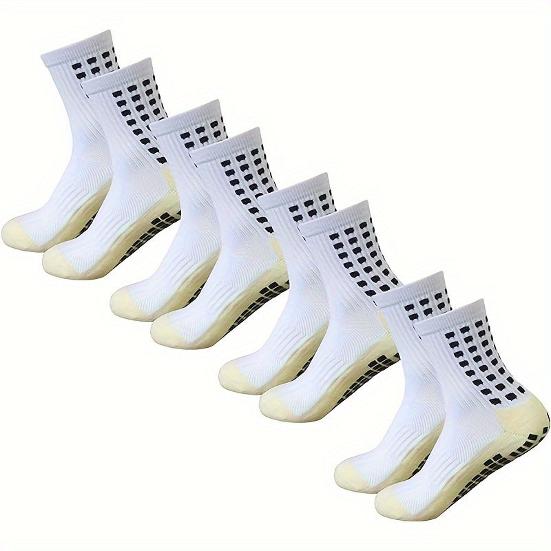 Men's Non Slip Football Socks Crew Grip Socks for Football Basketball