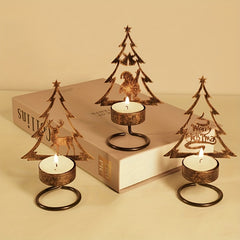 Christmas Candlestick Wrought Iron Desk Ornament