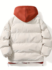 Men's 2 In 1 Casual Outdoor Sports Zip Padded Hooded Jacket