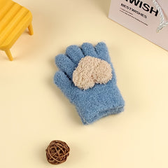 Kids Heart Decor Fuzzy Gloves Winter Warm Baby Coldproof Gloves