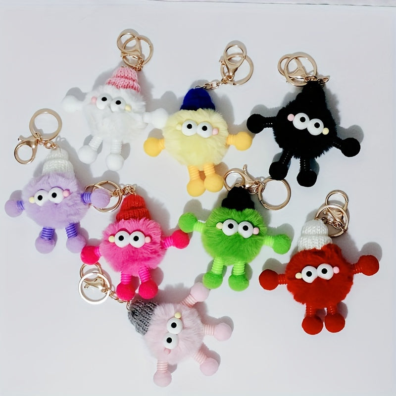 Cartoon Doll Key Chain Plush Ball Key Ring Pendant Car Ornament Bag Pendant