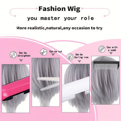Men's Silver Gray Anime Costume Wig for Parties