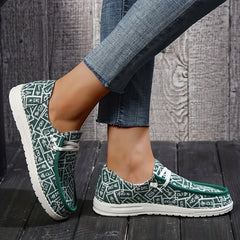 Women's Poker Card Boat Shoes Lace Up Flats Slip on Sneakers