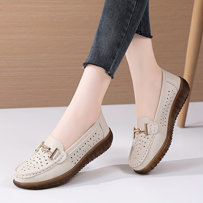 Women's Hollow Out Loafers Breathable Slip On Casual Shoes