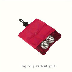 Portable Pocket Pouch for Golf Bag - 3 Zippered Pockets & Clips