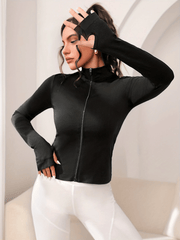 Seamless Women's Sports Jacket Slim Fit Stretchy Comfort Long Sleeve