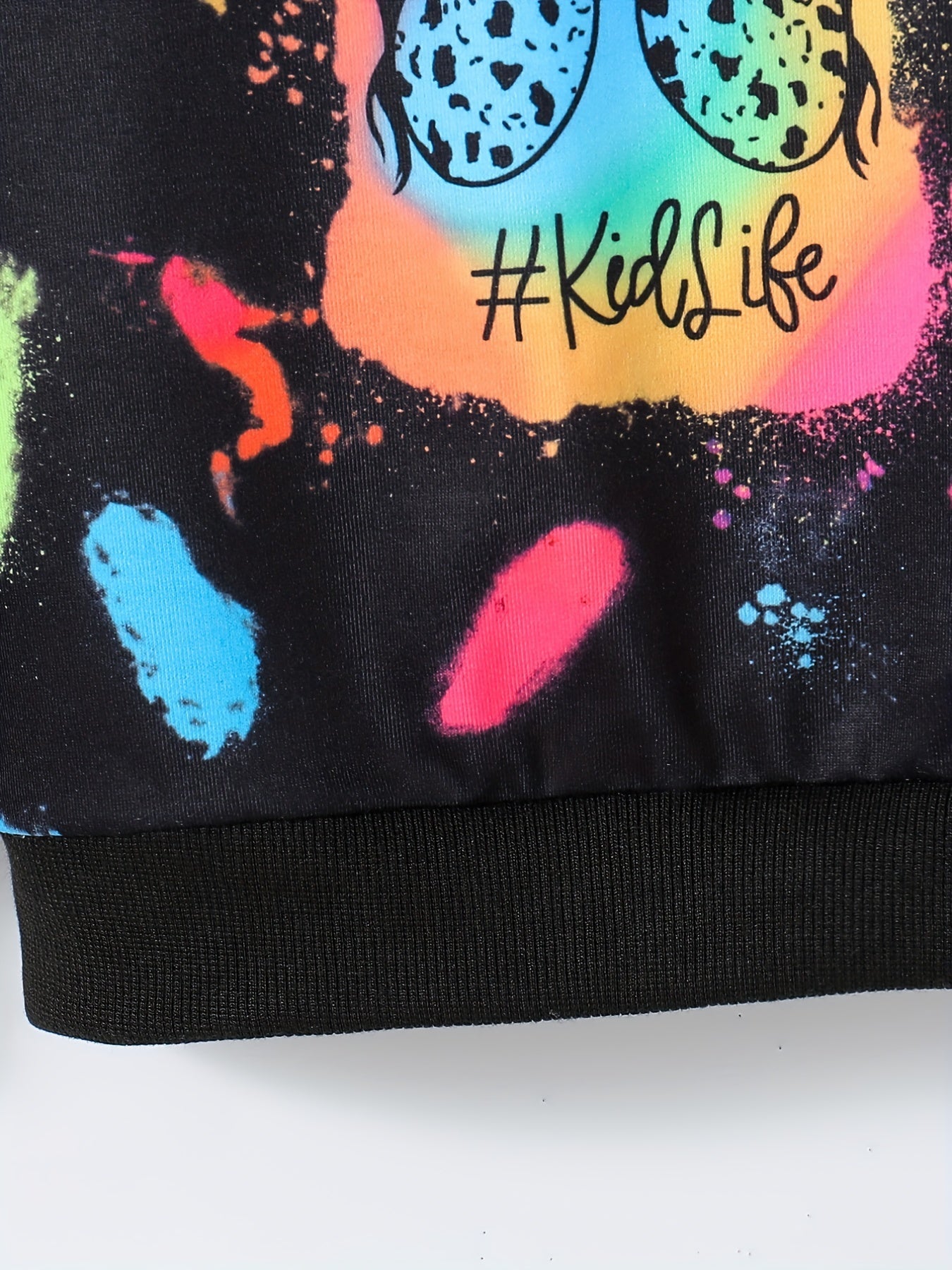 Girls Multicolored Portrait Graphic Sweatshirt