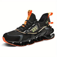 Men's Block Lace up Blade Sneakers Outdoor Sports Shoes