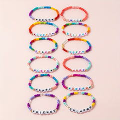12pcs Encouraging Beaded Bracelets for Girls - Kids Accessories