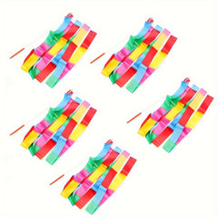 5pcs Gymnastics Ribbons Multicolor Streamers With Wand