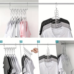 Metal Space Saving Hangers 12 Slots Stainless Steel Closet Organizer