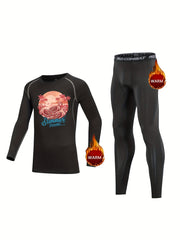 2pcs Kids Fleece Lined Compression Base Set