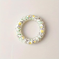 Telephone Wire Floral Hair Tie Elastic Rubber Band Head Rope