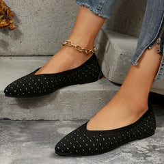 Women's Point Toe Slip On Ballet Shoes Soft Lightweight Casual Outdoor Shoes