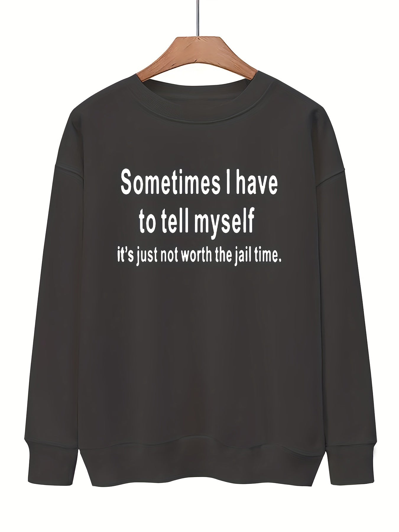 Comfy Slogan Print Sweatshirt for Women
