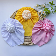 Soft Elastic Baby Flower Hat for Girl