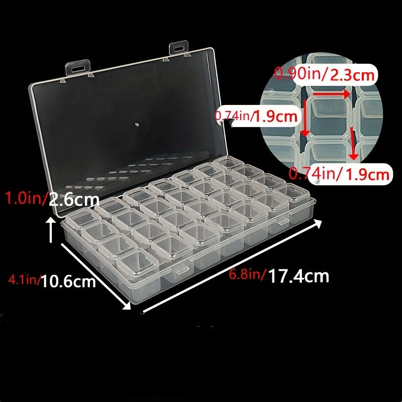 28 Grid Unloading Nail Box Beaded Storage Box High Transparent PP Empty Box