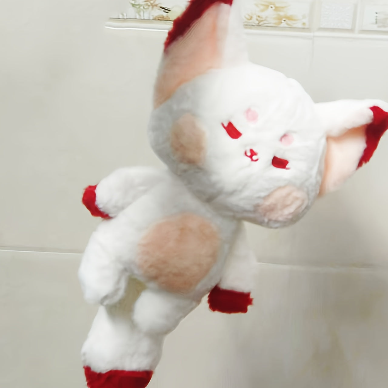 Fox with Red Ears & Tail Soft Polyester Stuffed Animal for Home Decor